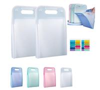 Expanding File Folder A4 with 13 Compartments, Portable Document Organiser with Coloured Tabs, Waterproof Expanding Document File Folder for Storing Student Test Papers School Supplies