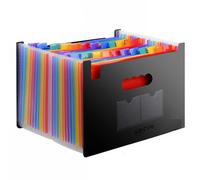 Expanding File Folder - ABC Life 24 Pockets Portable Rainbow A4 File Organiser Self Standing Accordion Document Wallet Business Filing Box High...