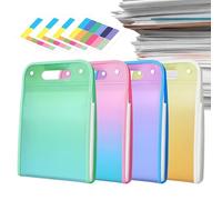 Expanding File Folder, Accordion Organizer, 14.69 x 9.53 inches, 4 Pack Waterproof Document Folders with 13 Pockets Each, A4 Receipt Bill Organizer for School Desk Paperwork Storage Travel Filing