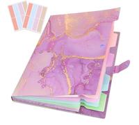 Expanding File Folder, Aesthetic Folders for School, Accordion File Organizer, Aesthetic Folder with Labels,5 Pockets Important Document Folders for School Office Home(Purple Gold)