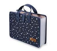 Expanding File Folder Document Organiser, 13 Pockets File Folders/Expandable Filing Folders with Handle A4 Size Concertina for Office/Business/School/Family Bill Paperwork (Blue)