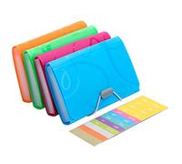 Expanding File Folder ENYIIZE A6 Size 13 Pockets Portable Plastic Document Organiser Expandable Accordian with Colored Labels Index for Receipts, Bills, Checks, Vouchers,4 Pack