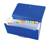 Expanding File Folder, Expanding Accordion Folder, 13 Pockets, Expanding File Folder, 26 x 13.5 x 2.2 cm, Blue