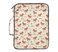 Expanding File Folder Organizer for Documents with Labels Portable Bill Receipt Accordion School Office Supplies 14 x 10 in Horse Grass Fence