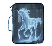 Expanding File Folder Organizer for Documents with Labels Portable Bill Receipt Accordion School Office Supplies 14 x 10 in Horse Glowing Forest