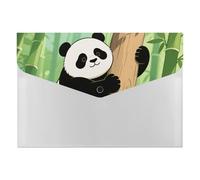 Expanding File Folder with 6 Pockets, Waterproof A4 Document Holder with Snap Closure, Panda Climbs A Tree Accordion File Organizer for Office, Home, Travel & Gifts
