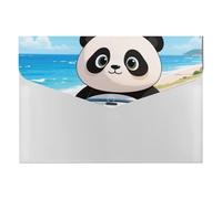 Expanding File Folder with 6 Pockets, Waterproof A4 Document Holder with Snap Closure, Panda Driving Accordion File Organizer for Office, Home, Travel & Gifts