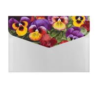 Expanding File Folder with 6 Pockets, Waterproof A4 Document Holder with Snap Closure, Pansy Perfection Accordion File Organizer for Office, Home, Travel & Gifts
