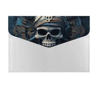 Expanding File Folder with 6 Pockets, Waterproof A4 Document Holder with Snap Closure, Skeleton Pirate Accordion File Organizer for Office, Home, Travel & Gifts