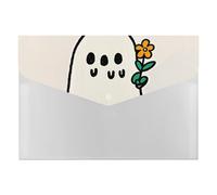 Expanding File Folder with 6 Pockets, Waterproof A4 Document Holder with Snap Closure, Take The Flower Ghost Accordion File Organizer for Office, Home, Travel & Gifts