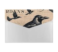 Expanding File Folder with 6 Pockets, Waterproof A4 Document Holder with Snap Closure, The Mysterious Crow Accordion File Organizer for Office, Home, Travel & Gifts