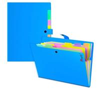 Expanding File Organiser 2 Pcs with 10 Colorful Poly Pockets Each - Document Organiser A4 Folder - Sky Blue Accordion File Folder with Tabs for Office, Business Trip, School & Home