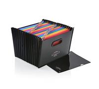 Expanding File Organiser 24 Pocket - Redvers Office A4 Desk Storage Expander Free Document Wallet Folder - Strong Plastic Concertina Home Office Documents Conference Portfolio Folders File Box