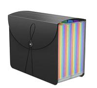Expanding File Organiser Box Files Folder,24 Pockets Document Organiser Filing Boxes,Document Folder,Fun Storage Concertina File Folders for Paperwork A4,Expandable Paper Receipt and File Box with Tab