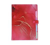 Expanding File Organizer Accordion Folder with Five Pockets for Important Documents School Students Home Bills Aesthetic Design (Red, 32.5x24cm)