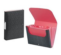 Expanding File with Flaps 12 Slots Extendable Folder red