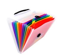 Expanding Files Folder 13 Pockets A4 Rainbow Accordion File Organizer,Index Handle File High Capacity Expanding Document Folder for Business Office Study(002)