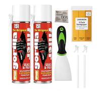 Expanding Foam Filler Kit - 2 x Gorilla Weatherproof Expanding Foam Filler 500ml with Lavarion Flexible Scraper, 3 Grit Sandpaper, Gloves and Replacement Nozzles - Spray Foam Gap Filler for Cracks