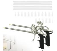 Expanding Foam Gun, 2 PCS PU Foaming Sealant Spray Insulating Applicator with 4 Long Nozzles and 40 Short Nozzles for Caulking Filling Sealing