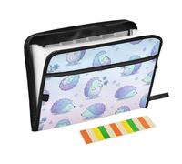 Expanding Folder 13 Pockets A4 Letter Size File Folder Organizer with Zipper Closure for Teacher Storage Container Lovely Hedgehog Pattern