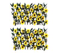 Expanding Garden Trellis Panels 150*30cm, Trellis with Artificial Leaves, Expandable Gardens Fence Screening with Sunflower, Artificial Trellis Greenery Backdrop Hedges for Garden Balcony Decor (2pcs)