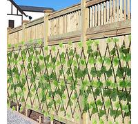 Expanding Garden Trellis Panels, 230x38cm Expandable Artificial Faux Leaf Fence Screening, Decorative Stretchable Privacy Screens for Balcony Garden Wedding Festival Outdoor Decor(2PCS)