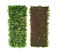 Expanding Garden Trellis Panels | Artificial Ivy Fence Screen | 20x70cm Expandable Garden Fence Screening | Decorative Faux Ivy Privacy Screen Wall Panel Vine Decoration for Garden Balcony