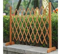 Expanding Garden Wood Fence Freestanding Screen - Brown