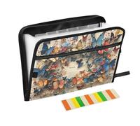 Expanding Hanging File A4 Size File Accordian Organizer with Dividers for Nursing Student Medical Reference Butterflies Colorful Wildflowers