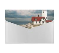 Expanding Lighthouse Backdrop File Organizer with 6 Pockets Plastic Accordion File Folders with Labels Letter Size Portable Document Paper Receipt Bill Storage for Office