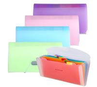 Expanding Ticket Folders, 5 Pack Expanding File Folder, A6 Size 13 Pockets Portable Accordion Folder Expanding File Organisers Expandable File Rainbow Document Organiser