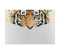 Expanding Tiger Face File Organizer with 6 Pockets Plastic Accordion File Folders with Labels Letter Size Portable Document Paper Receipt Bill Storage for Office
