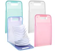 Expanding Waterproof File Folders with Handle, Portable 13 Pockets Large Storage, Document Folders for Travel, Business, Student, 4 A4 File Organizers
