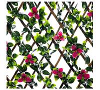 Expanding Wooden Trellis 200cm x 100cm Artificial Privacy Screen Garden Balcony Fence (Gardenia)