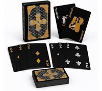 EXPANSIA Luxury Black Playing Cards Deck - Premium Gold & Silver Foil Poker Cards - Waterproof Durable Playing Cards for Poker, Blackjack, Magic Tricks & Game Nights (Silver)