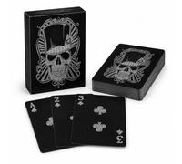 EXPANSIA Luxury Black Playing Cards Deck - Waterproof Poker Cards with Gold & Silver Design - Durable Plastic Playing Cards for Poker, Blackjack, Parties & Family Games (Silver)