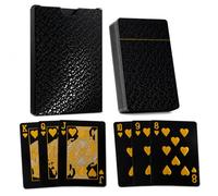EXPANSIA Luxury Black Playing Cards with Gold Foil Design - Waterproof PVC Poker Cards Deck - Flexible Playing Cards for Poker, Blackjack, Rummy & Card Games