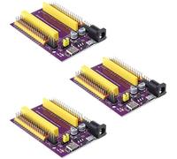 Expansion Board for 38-Pin ESP32, 3 Pieces Breakout Board Compatible with NodeMCU-32S, ESP-WROOM-32D/32U, ESP-WROVER, Solder-Free with Multiple Power Inputs