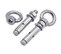 Expansion Bolts,Stainless Eyebolt,2PCS M6 M8 M10 M12 M14 M16 Long Eye Bolt with Ring 304 Steel Wall Anchor Masonry Concrete Screws(M14*150mm)