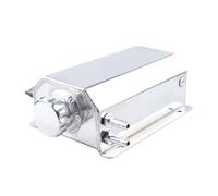 Expansion Catch Can Oil Fuel Gas Catch Can Breather Tank Bottle Coolant Radiator Overflow Tank 2L Alloy Engine Universal Coolant Expansion Tank Cap(Silvery)