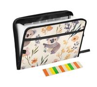 Expansion File 13 Pockets A4 Letter Size with Zipper Closure for Expansion File Folder Kawaii-Style Koala Beige carpetas de