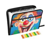 Expansion File Folders 13 Pockets A4 Letter Size with Zipper Closure for Expanding File Folder Pockets Accordion Clown Making Funny Faces carpeta de