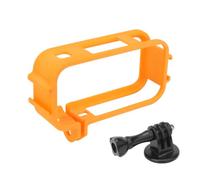 Expansion Frame Adapter For Insta360 X6,Protective Case Cover Adapter with Cold Shoe Mount,Shock-resistant Wear-resistant,Two-clamp interface 1/4-inch Screw Hole，Horizontal orange