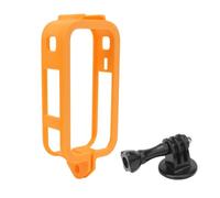 Expansion Frame Case Adapter For Insta360 X6 Camera Protective Housing Shock-resistant Wear-resistant Cover with Cold Shoe Mount,1/4-inch Screw Hole Bottom Two-clamp interface，vertical orange