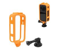 Expansion Mount For Insta360 X6, Multifunctional Horizontal Vertical Shockproof Anti Scratch Protective Frame with Cold Shoe for 360 X6，Vertical Orange