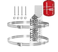 Expansion Tank Bracket - Wall Mount Clamp, Stainless Pole Strap, Metal Propane Grip | Durable Steel Securing Frame Hardware, Heavy Duty Tank Fastening System Installed Utility Heating Plumbing Use