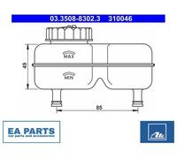Expansion Tank, brake fluid for DAF 44 55 ATE 03.3508-8302.3