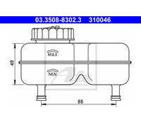 ATE 03.3508-8302.3 Brake fluid reservoir
