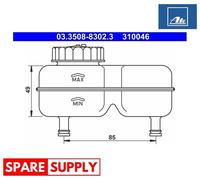 EXPANSION TANK, BRAKE FLUID FOR OPEL K 180 C, KADETT C ATE 03.3508-8302.3
