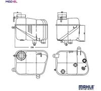 Mahle Original Coolant Expansion Tank CRT 120 000S Black Plastic for Mercedes-Benz W140